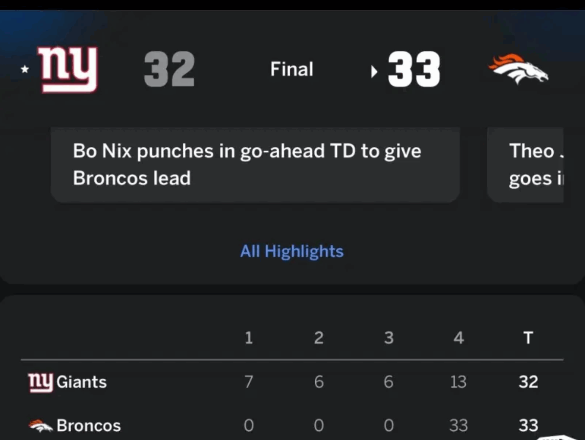 The Giants lost. How did the Broncos do it?