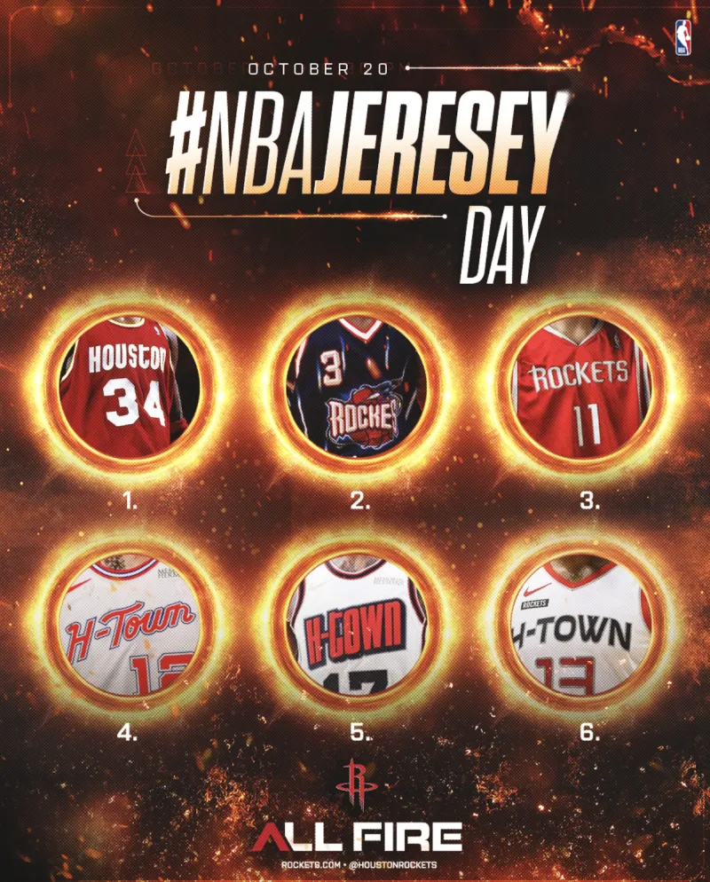 Rockets official media tweeted: Which Rockets jersey do you like best?