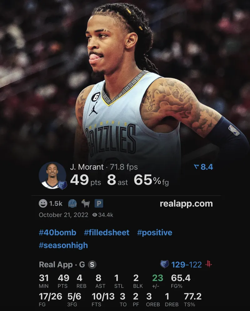 Three years ago today, Morant scored 49 points, 4 rebounds, and 8 assists against the Rockets.