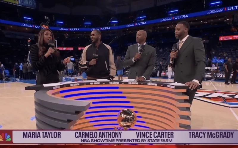 NBC pregame show NBA Showtime hosts Carmelo Anthony, Carter, and McGrady