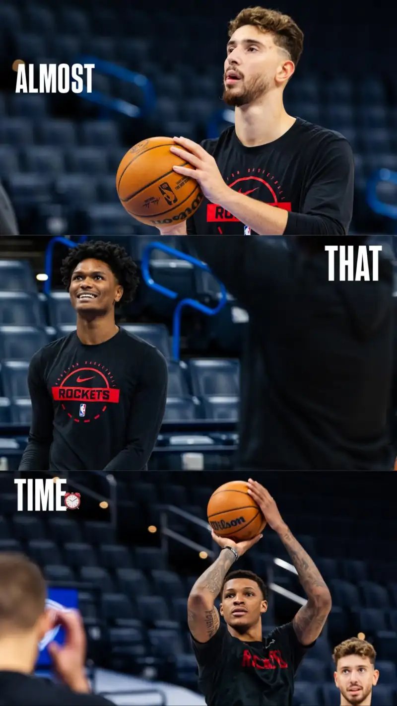 It's almost time! Rockets social media shared moments of Shin Kyung, Amen, and Jabari Jr. preparing for the game.