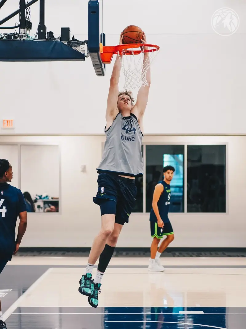 The Wolves are coming! Timberwolves officially released a player training photo, including McDaniels and others.