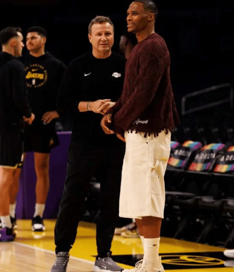 Westbrook posted a photo of himself signing autographs for a young fan on social media with the caption: Only love!