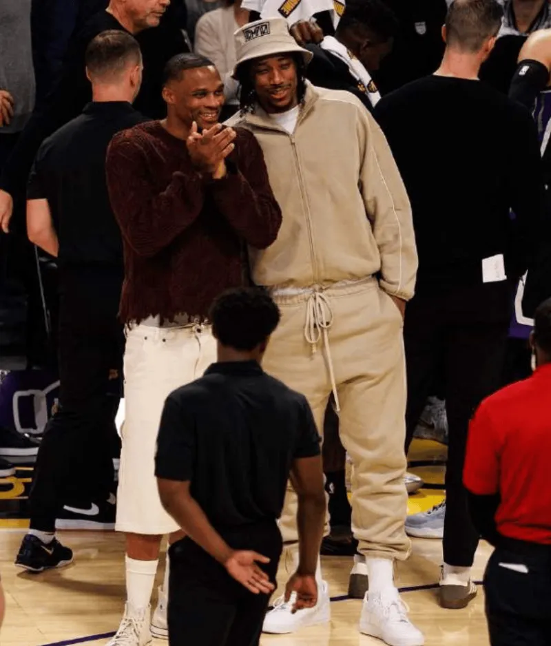 Westbrook posted a photo of himself signing autographs for a young fan on social media with the caption: Only love!