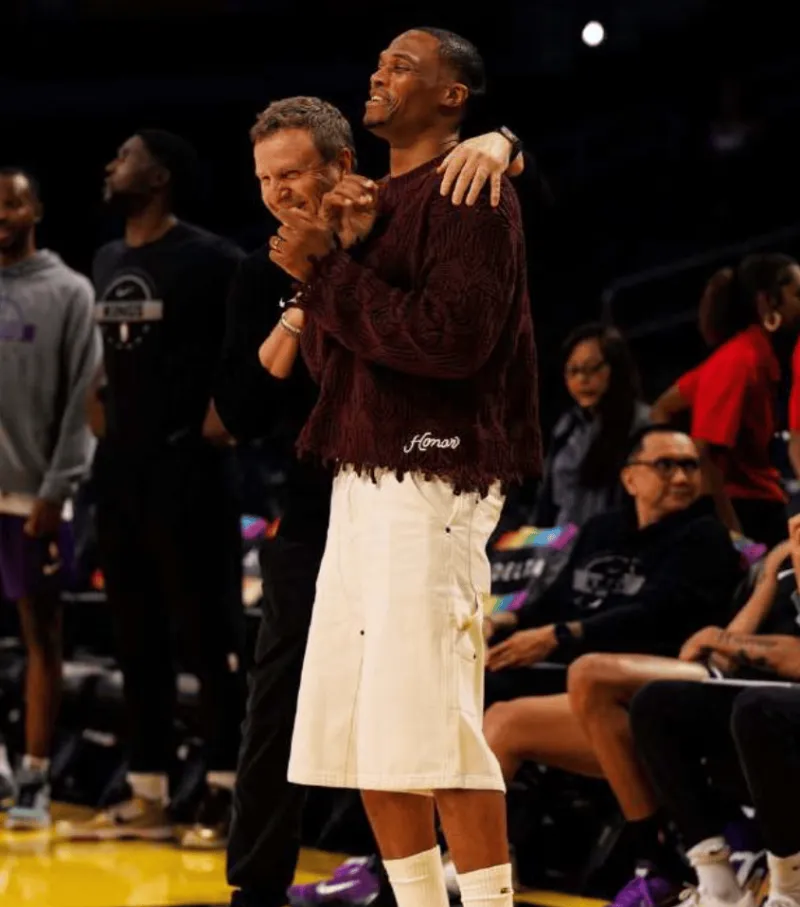 Westbrook posted a photo of himself signing autographs for a young fan on social media with the caption: Only love!