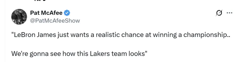 Shams: James' core goal has always been to get a realistic chance to compete for the championship