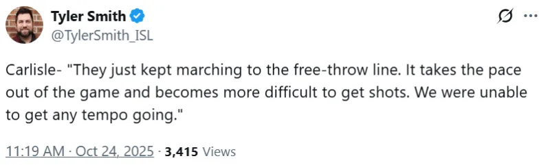 Carlisle: The Thunder kept going to the free throw line, which prevented us from finding a rhythm.