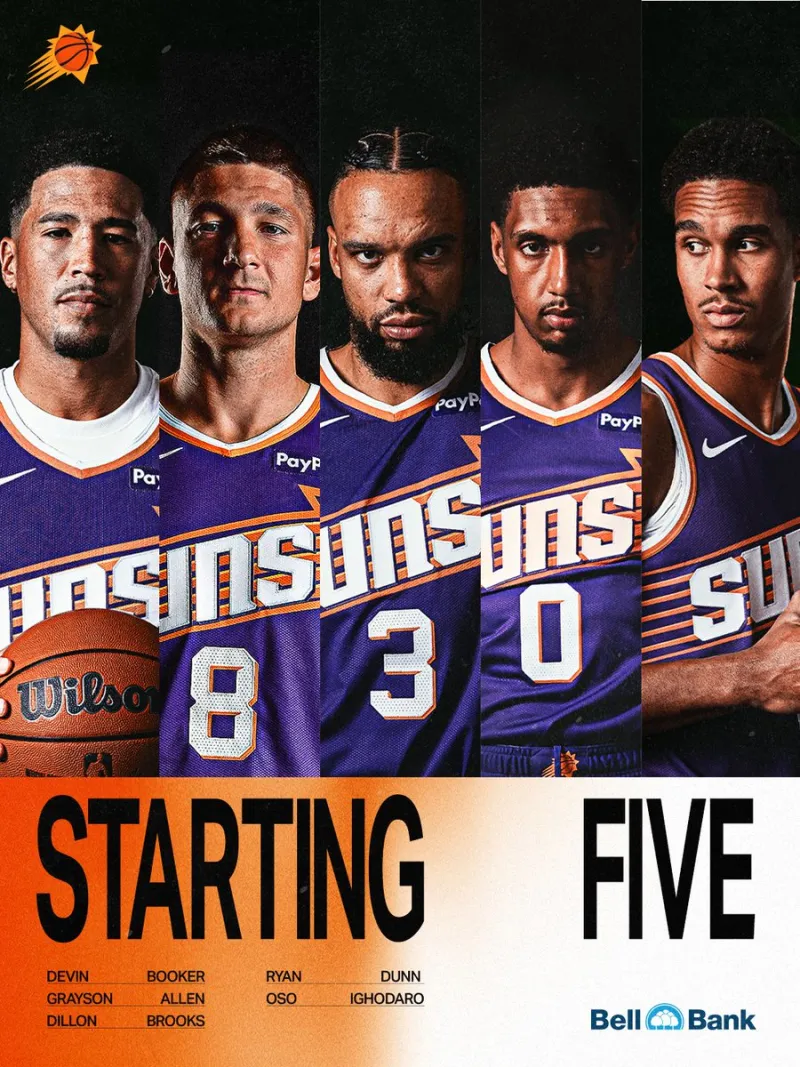 The Suns announced their starting lineup, playing conservatively