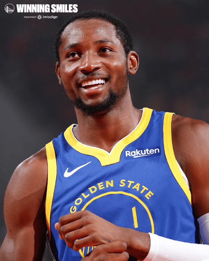 Warriors social media shared a photo of Kuminga celebrating the victory: a winning smile