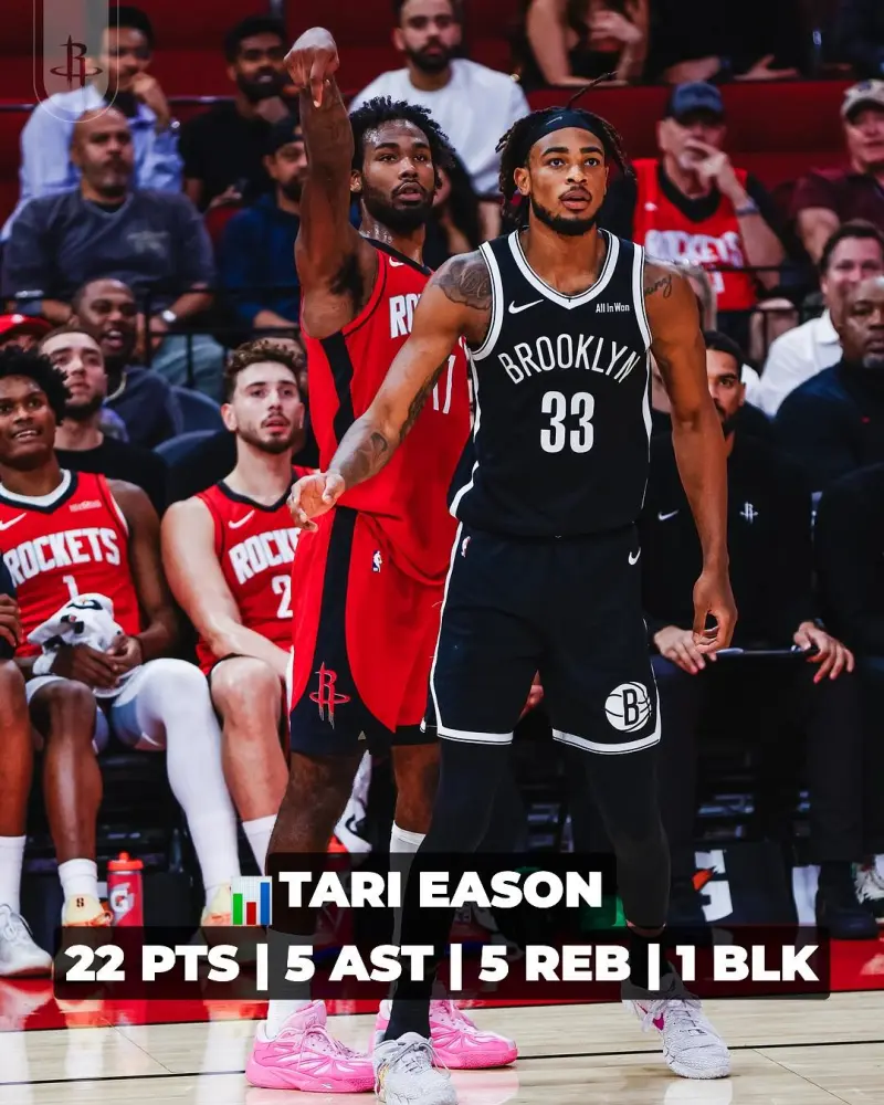 Seven players scored in double figures! The Rockets' official account posted photos of the players on the court to celebrate the team's first win of the season.