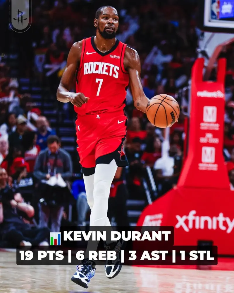 Seven players scored in double figures! The Rockets' official account posted photos of the players on the court to celebrate the team's first win of the season.