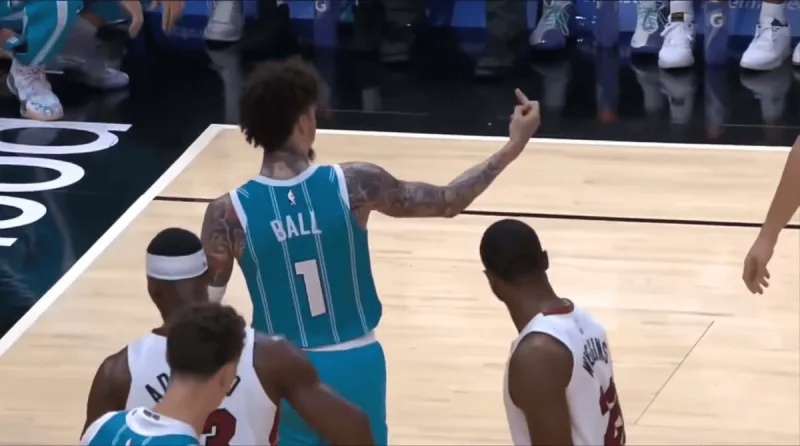 LaMelo Ball was fined ,000 for making an obscene gesture towards the referee during the game.