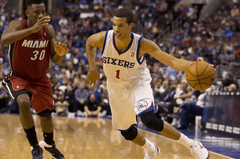 On this day in 2013, Michael Carter-Williams scored 22 points, 7 rebounds, 12 assists, and 9 steals in his NBA debut.