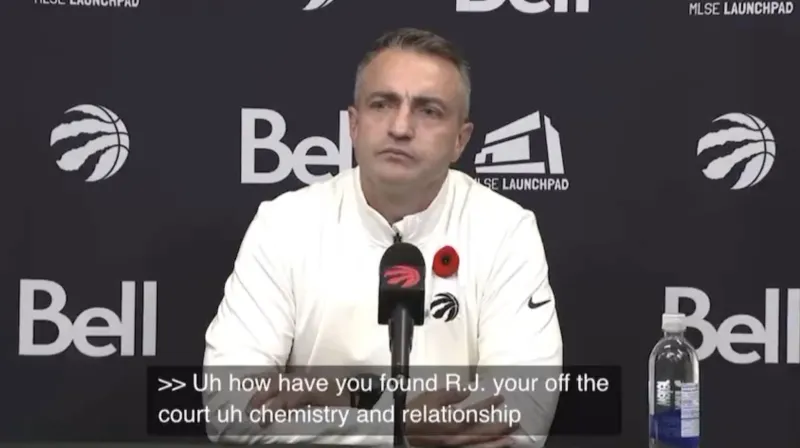 Raptors head coach on Barrett: He loves being in Toronto and has been a Raptors fan since he was a kid.