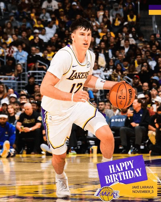 Happy 24th birthday! The Lakers' official account posted a poster wishing LaLavia a happy birthday.