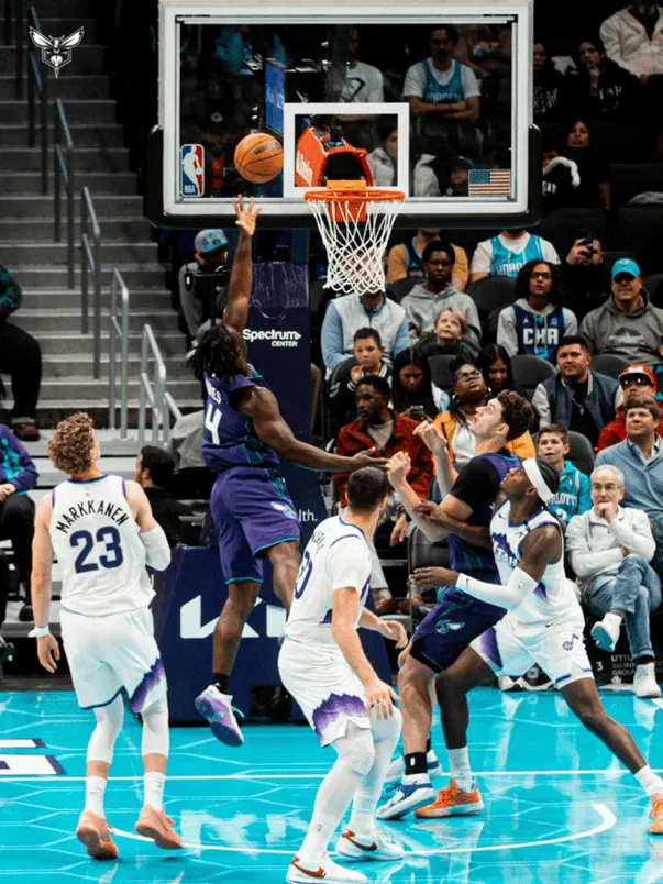 Defend Home Court! Hornets' official media posted player photos from the game with the caption: Victory Monday