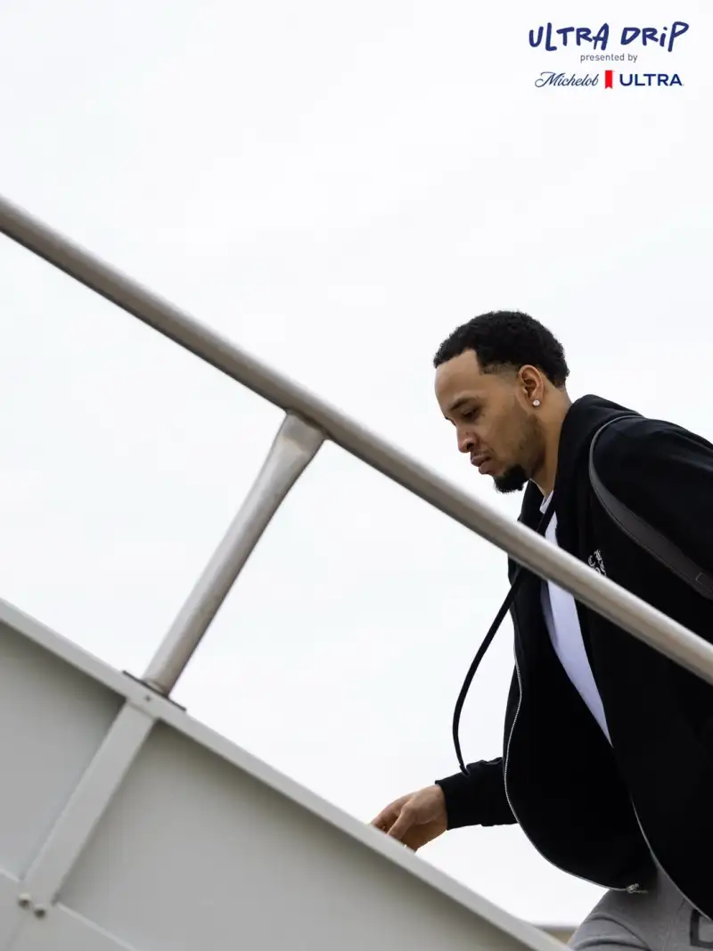 Heading to Indiana! The Bucks' official account posted photos of the players boarding the plane.