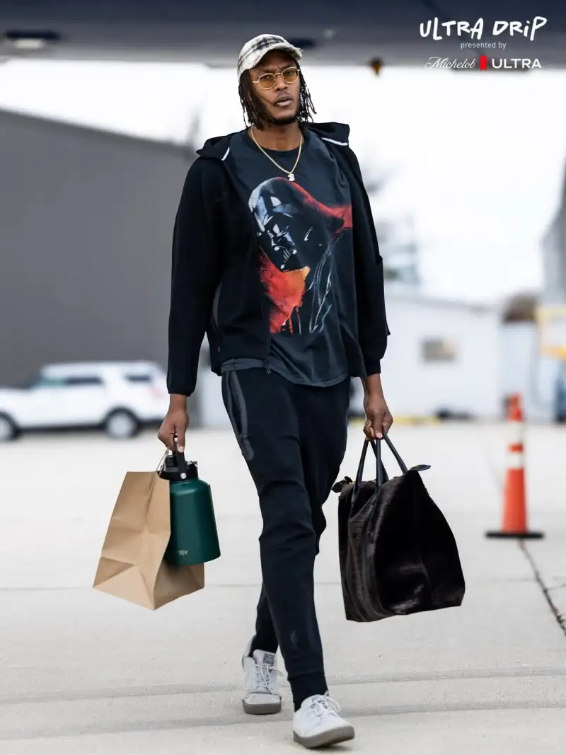 Heading to Indiana! The Bucks' official account posted photos of the players boarding the plane.