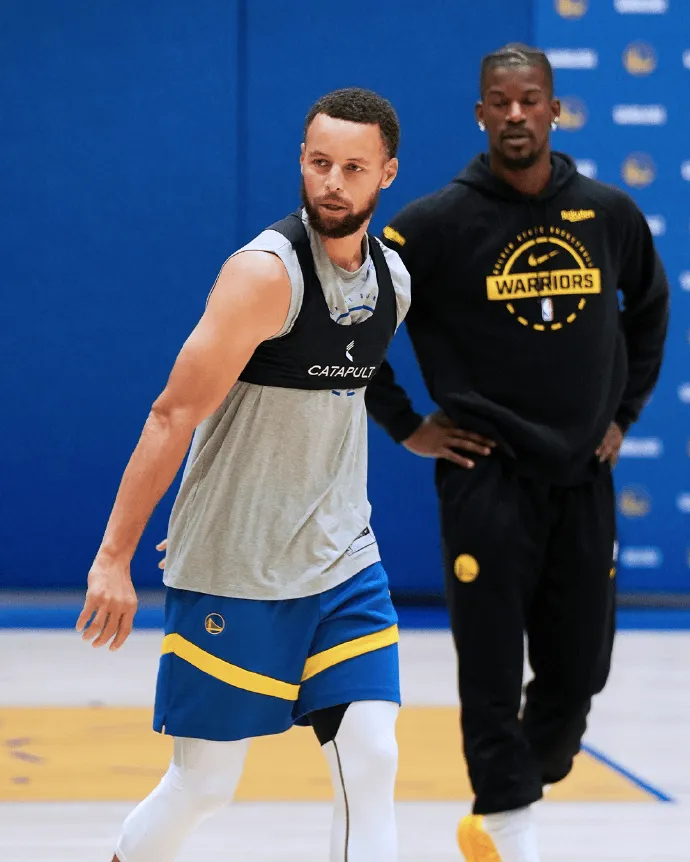 The Warriors shared a photo gallery of the team's training session on social media with the caption: Work hard, get ready.