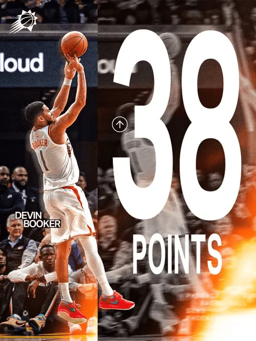 The Suns released an official poster: Booker scored 38 points tonight, a new season high!
