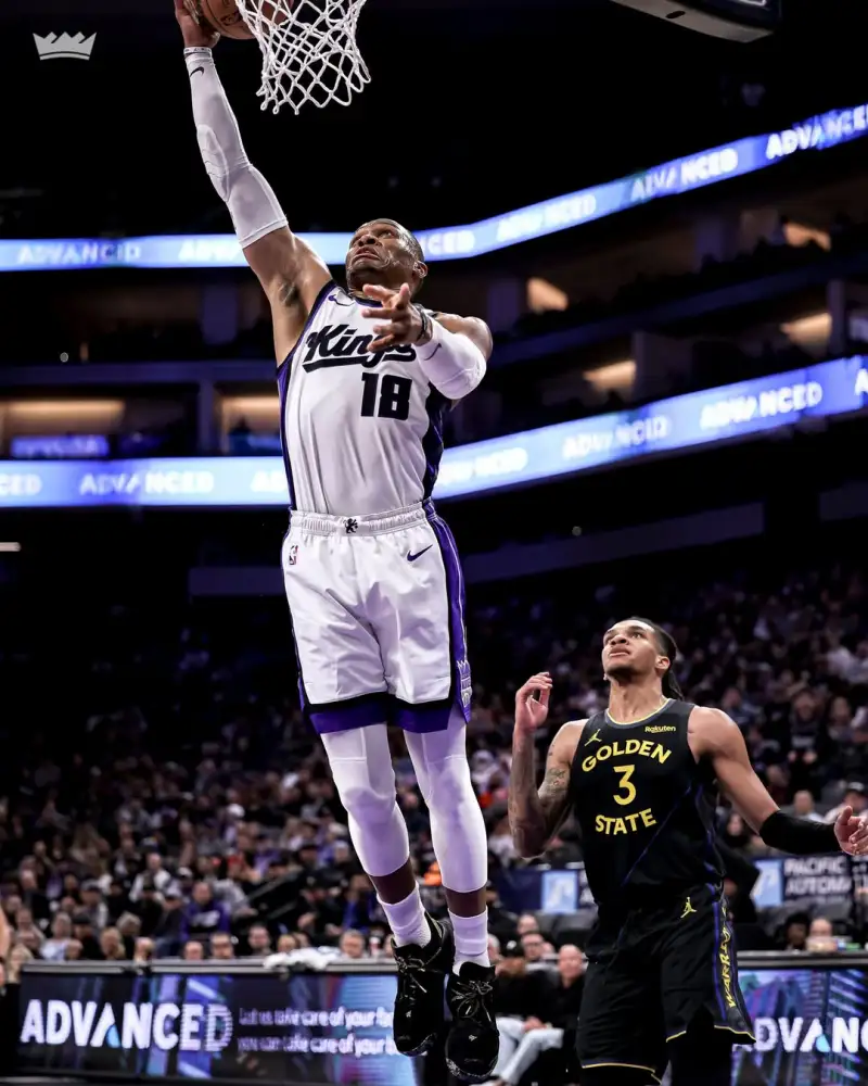 Aren't these layups cool? The Sacramento Kings' official account shared photos of Westbrook and others on the court with fans.