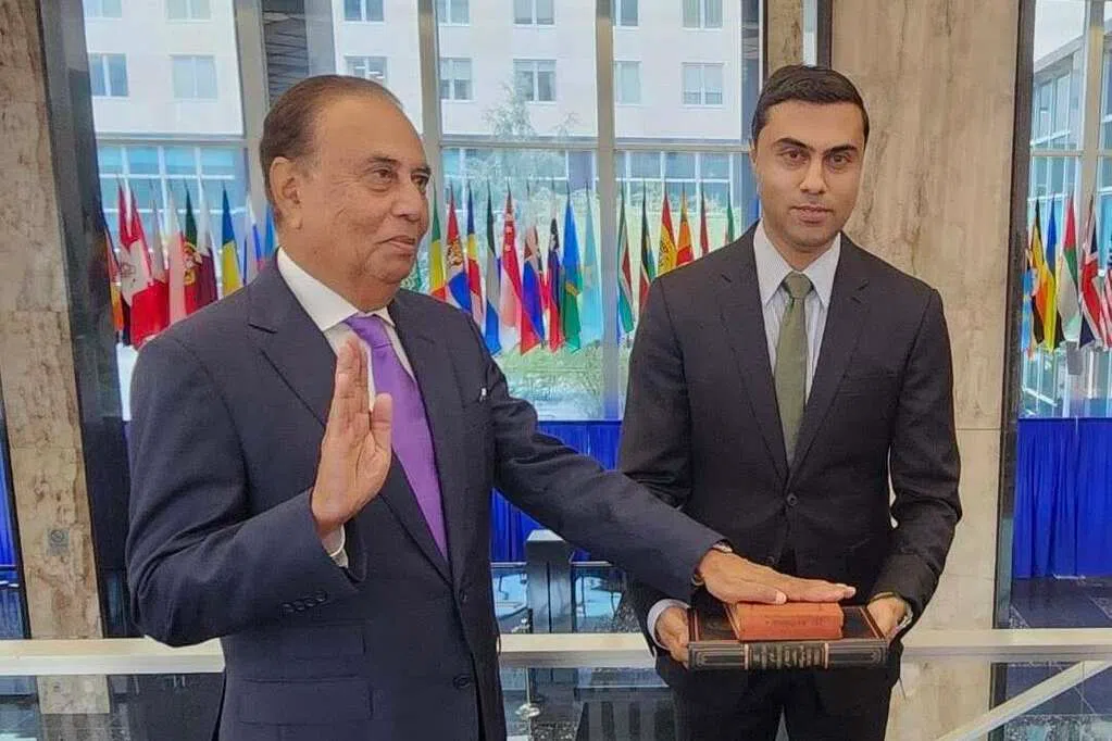 U.S. Ambassador to Singapore, Sinha, arrives to assume his post, hoping to promote cooperation between the two countries in energy, technology, and other fields.