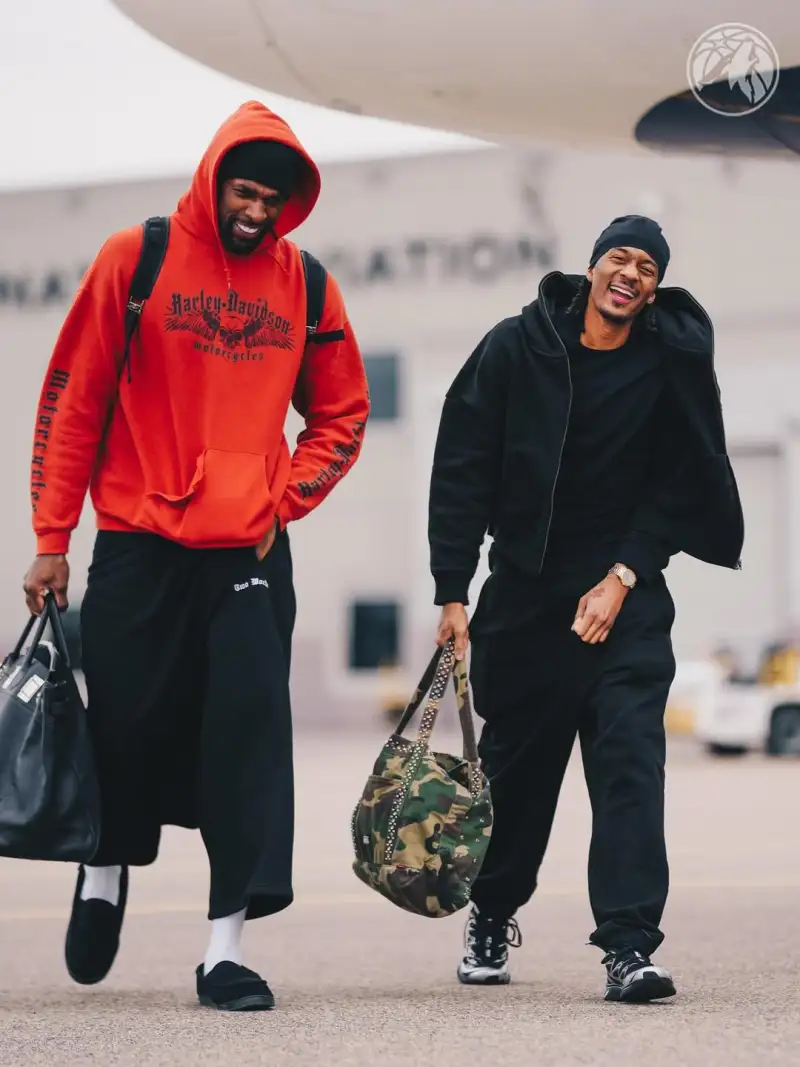 The Timberwolves' official account posted photos of players boarding the plane.