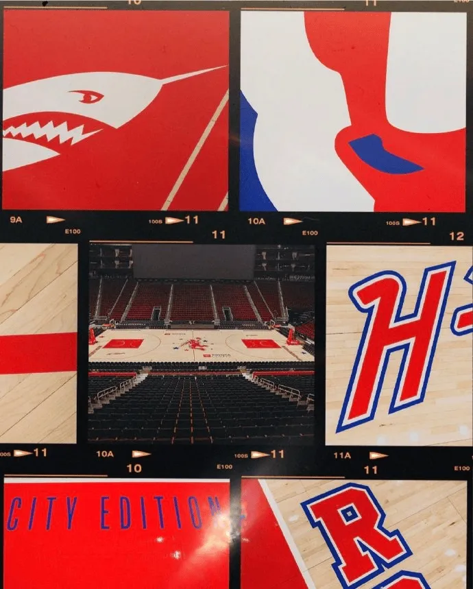 Rockets share photos of their new home court floor on social media.