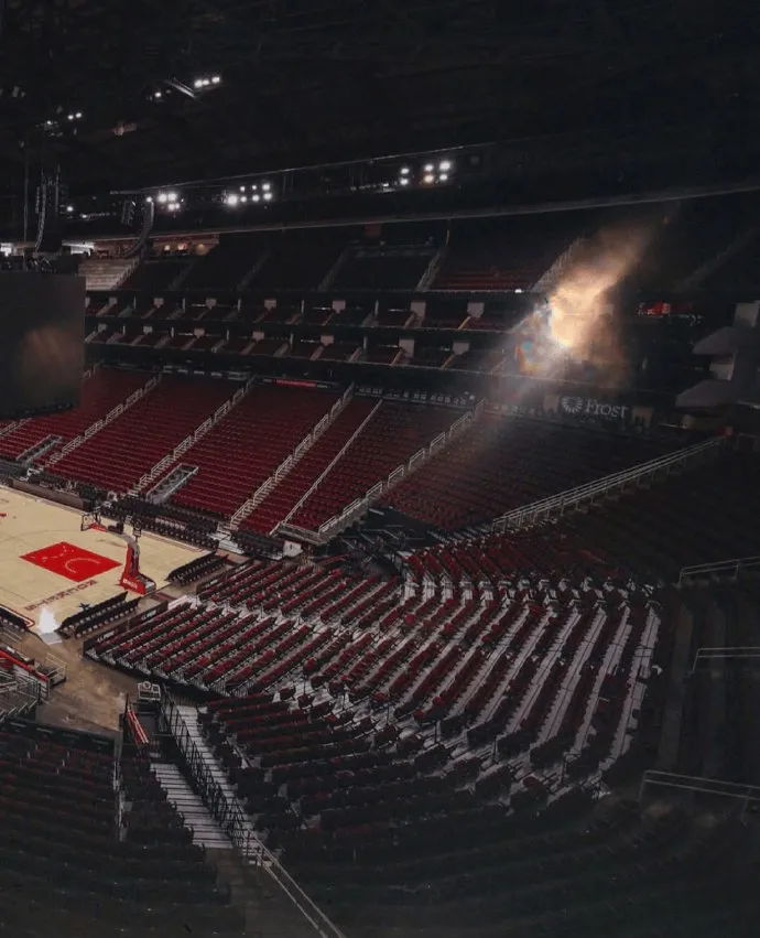 Rockets share photos of their new home court floor on social media.