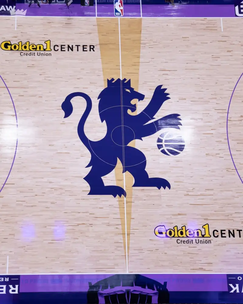 The Royals' logo! The Kings' official account shared photos of their city-themed flooring with fans.