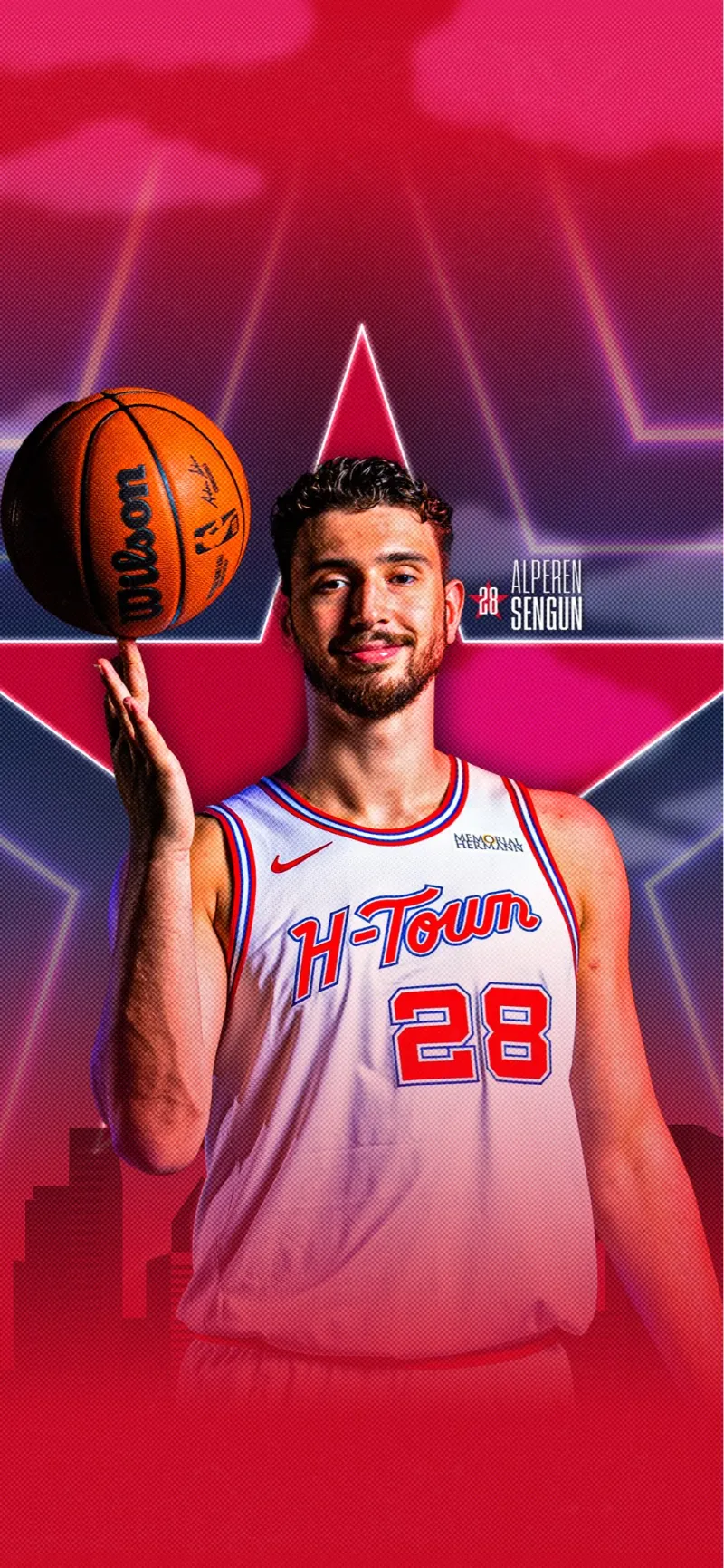 For the City! The Rockets' official account shared wallpapers featuring key players in their city-themed jerseys.