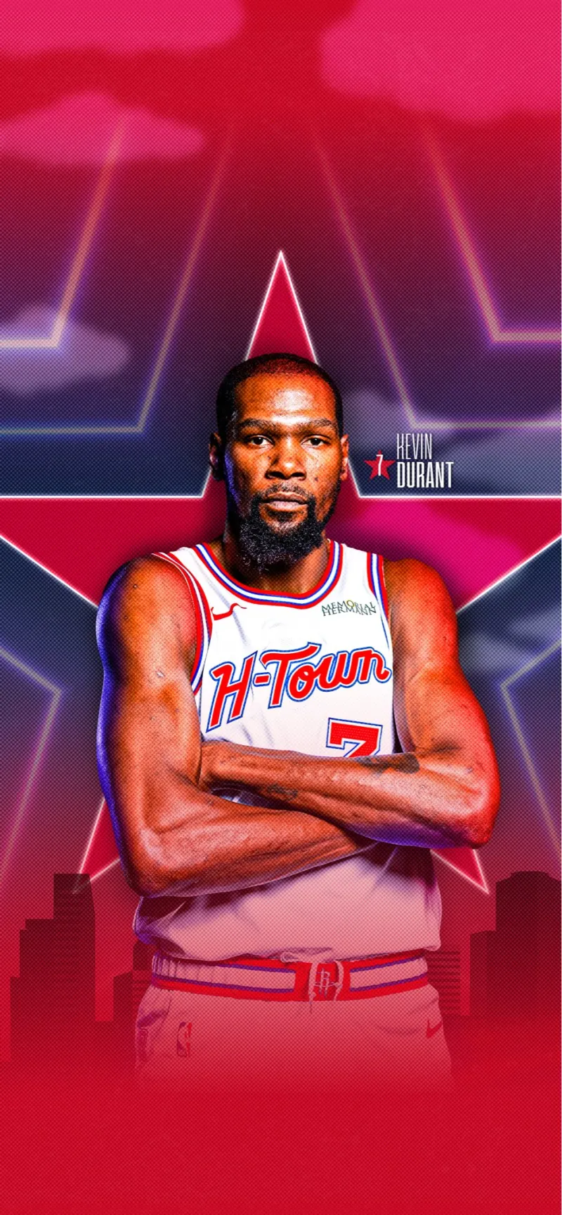 For the City! The Rockets' official account shared wallpapers featuring key players in their city-themed jerseys.