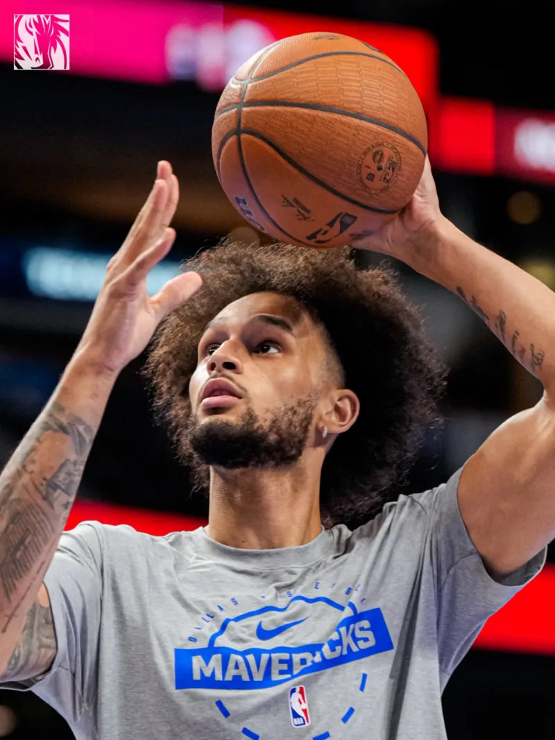 Welcome back! Mavericks' social media posts show Lifeley warming up before the game.