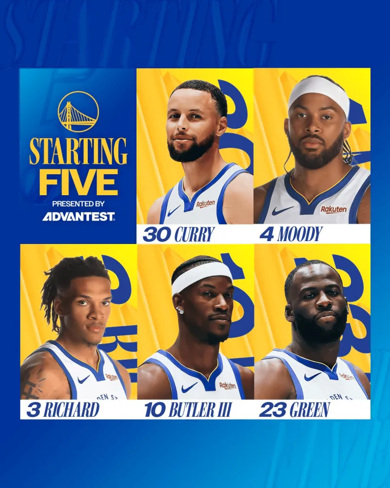 Warriors starting lineup: Curry, Moody, Richard, Butler, Green