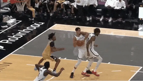 Porter Jr. was stripped of the ball, and Whitmore leaped high and slammed home a dunk for a three-point play.