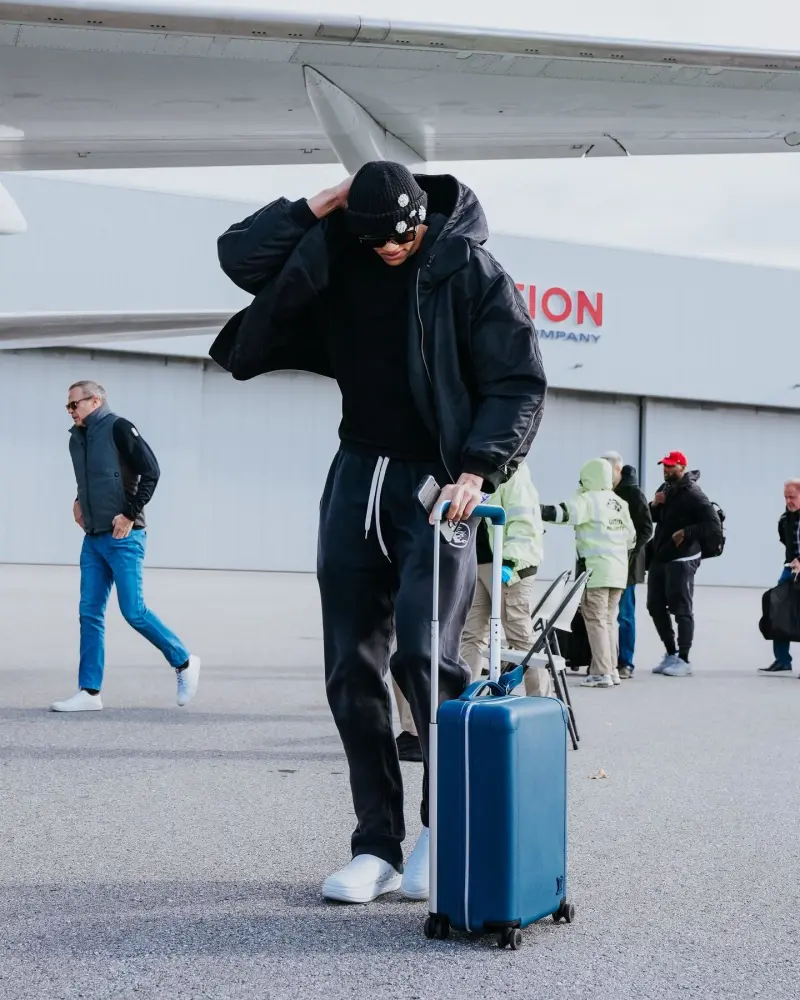 The Celtics' official account posted photos of the players boarding the plane.