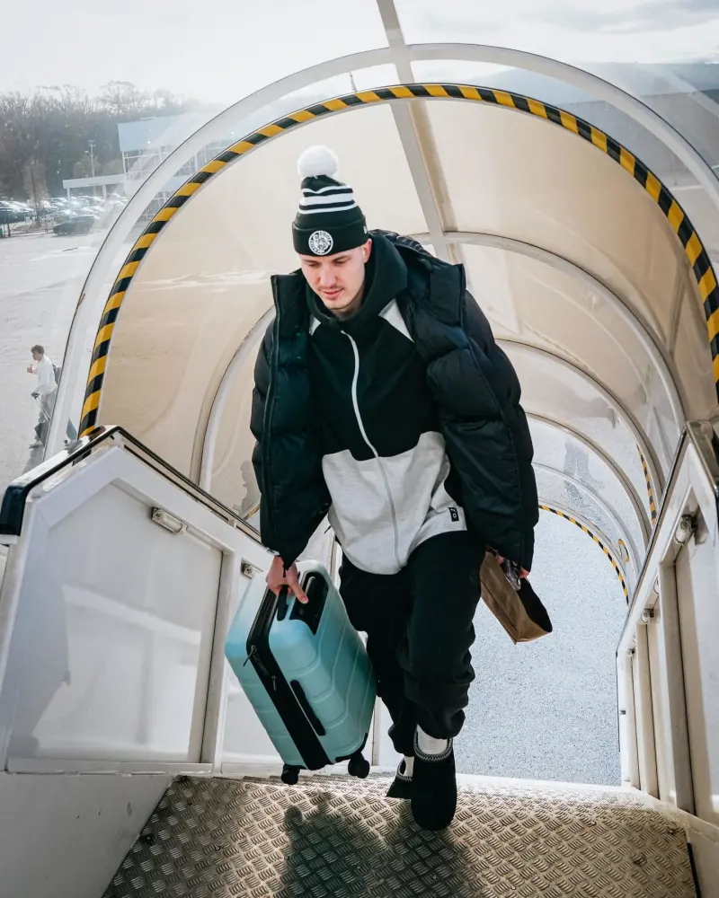 The Celtics' official account posted photos of the players boarding the plane.