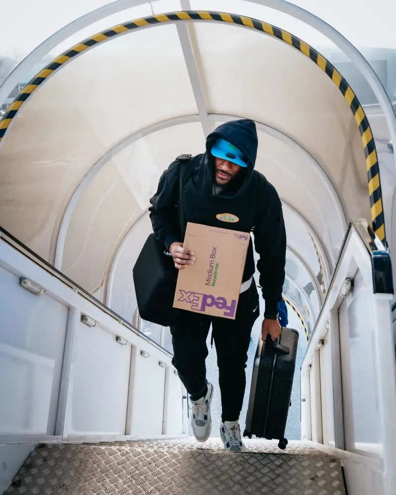 The Celtics' official account posted photos of the players boarding the plane.