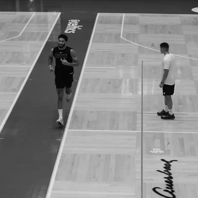 Jayson Tatum posted several recent photos of himself, and the Celtics' official account responded with an hourglass emoji.