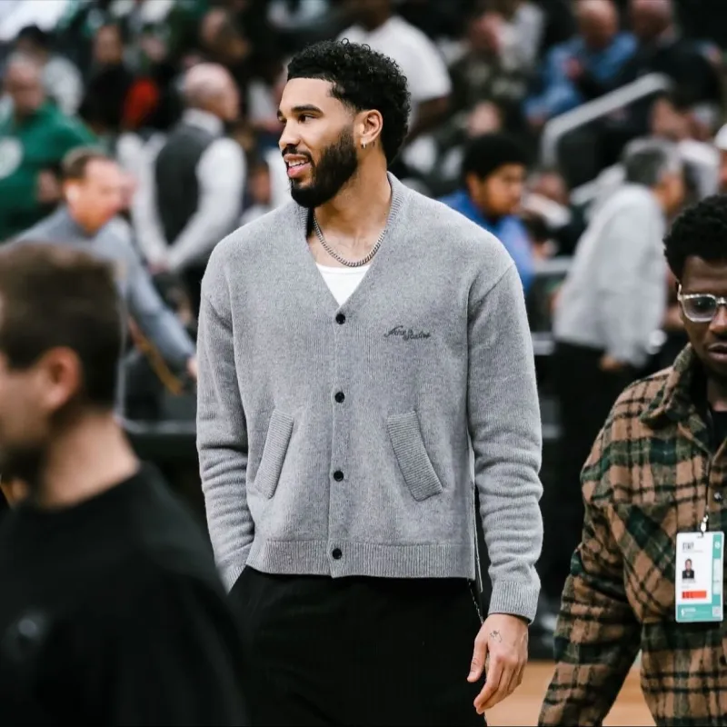 Jayson Tatum posted several recent photos of himself, and the Celtics' official account responded with an hourglass emoji.