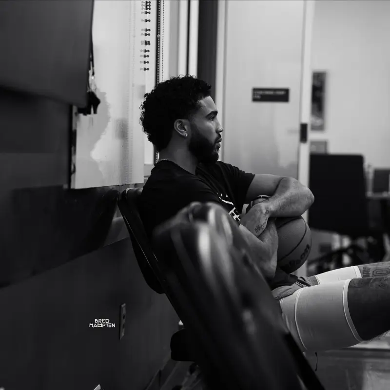 Jayson Tatum posted several recent photos of himself, and the Celtics' official account responded with an hourglass emoji.