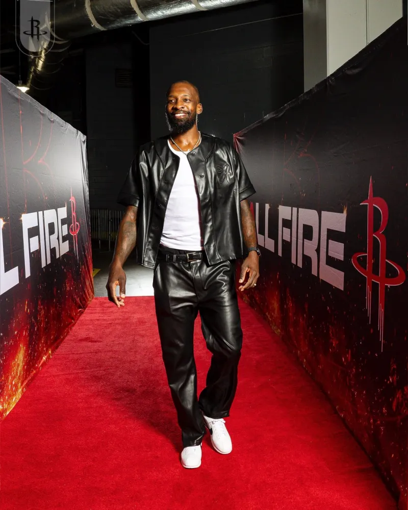 The Rockets players entered the arena for today's game.