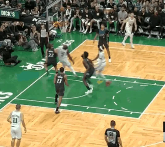 Brown's fast break layup was a tough, contactless, and hang-time finish, scoring two points.