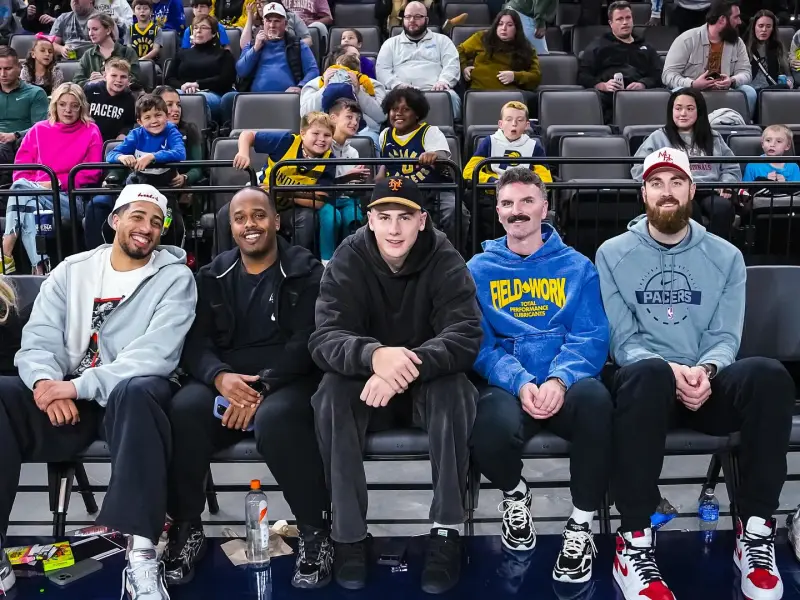 Pacers official update: Posted a photo of Haliburton and two others showing up to support the Bombs at a game.