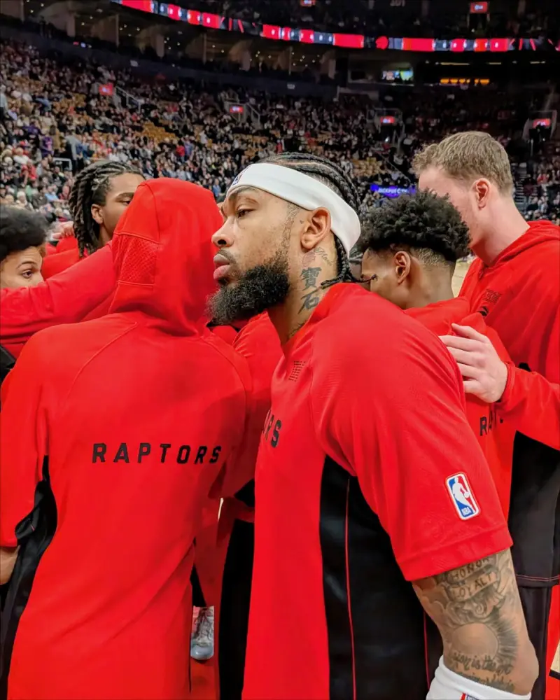 Raptors social media posts a collection of pre-game player warm-up photos: focused and engaged