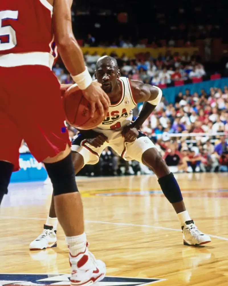 Slam's official account shared a defensive moment featuring Jordan: 9 All-Defensive Team selections, 3 steals titles, and 1 Defensive Player of the Year award.