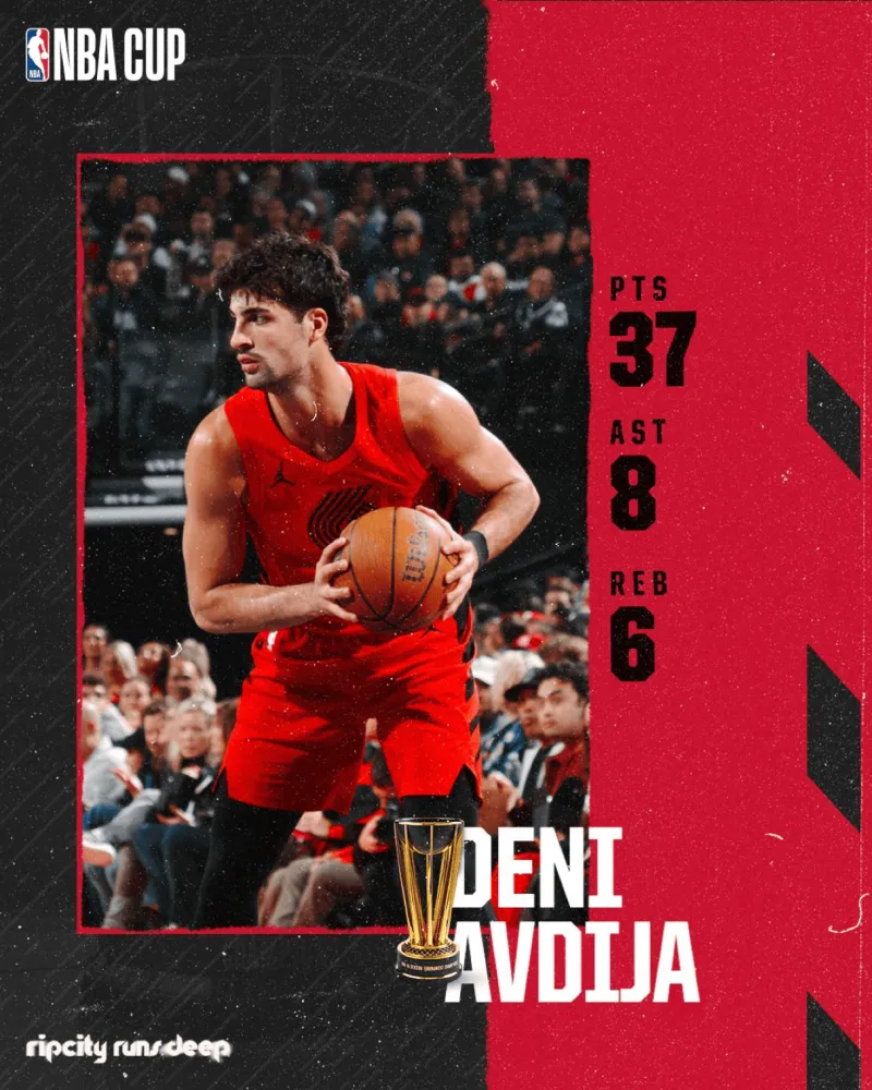 The Portland Trail Blazers' official media outlet posted a poster of Avdija.