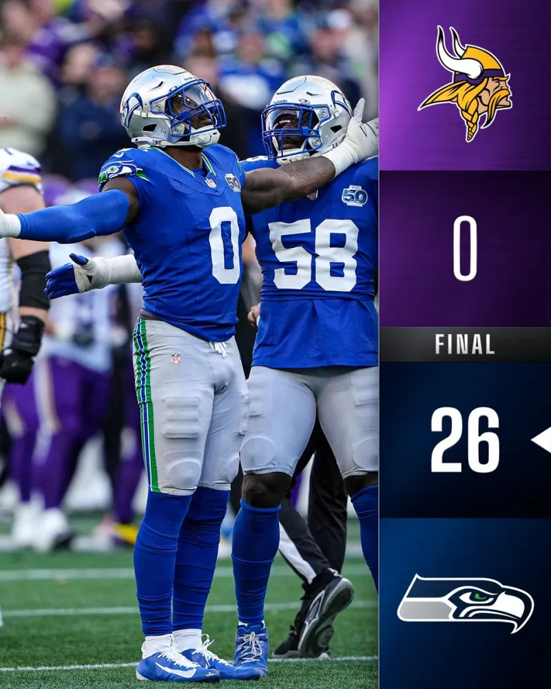 NFL: Seattle Seahawks shut out Minnesota Vikings 26-0