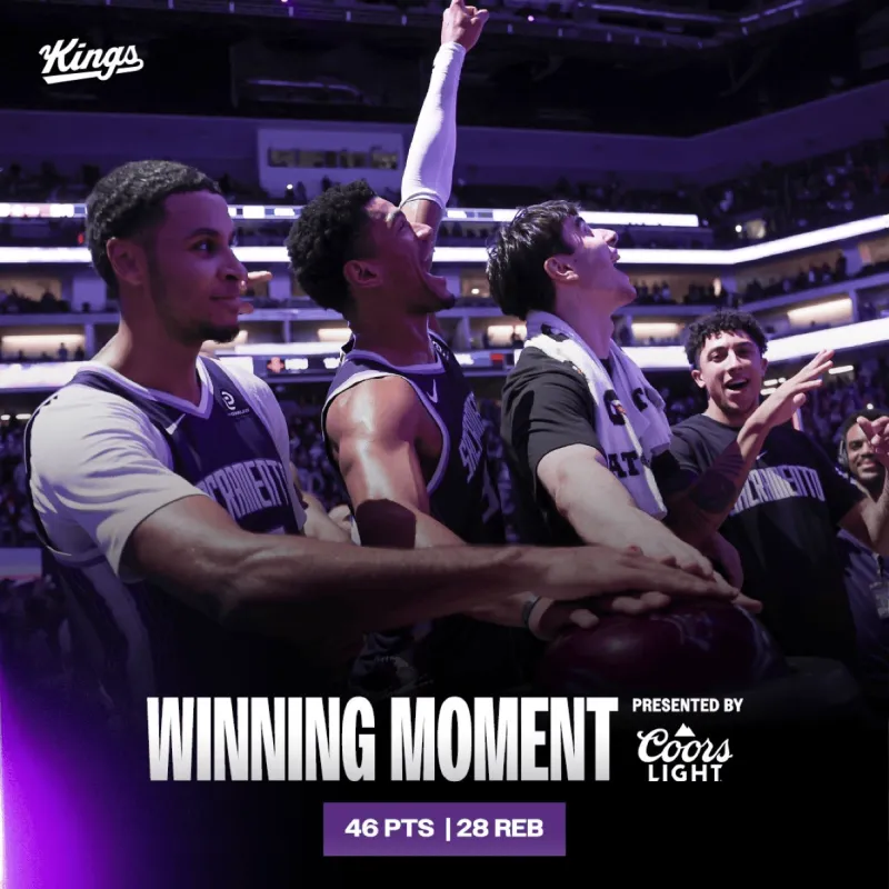 The future looks bright! The Kings' official account posted a poster featuring their young players: they combined for 46 points and 28 rebounds.