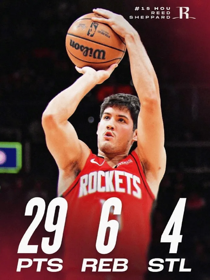 Rockets social media released Sheppard's data poster